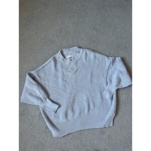 Aerie 100% cottton Light Grey Ribbed Crew Neck Oversized Sweater Medium